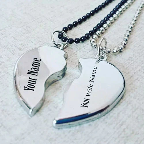 Heart Broken Engraved Pendent (Pack of 2)