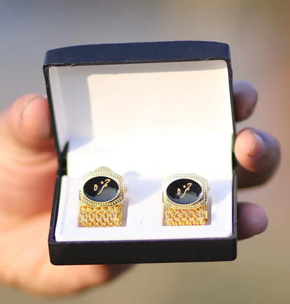 Gem Cufflink - Name Engraving Studs